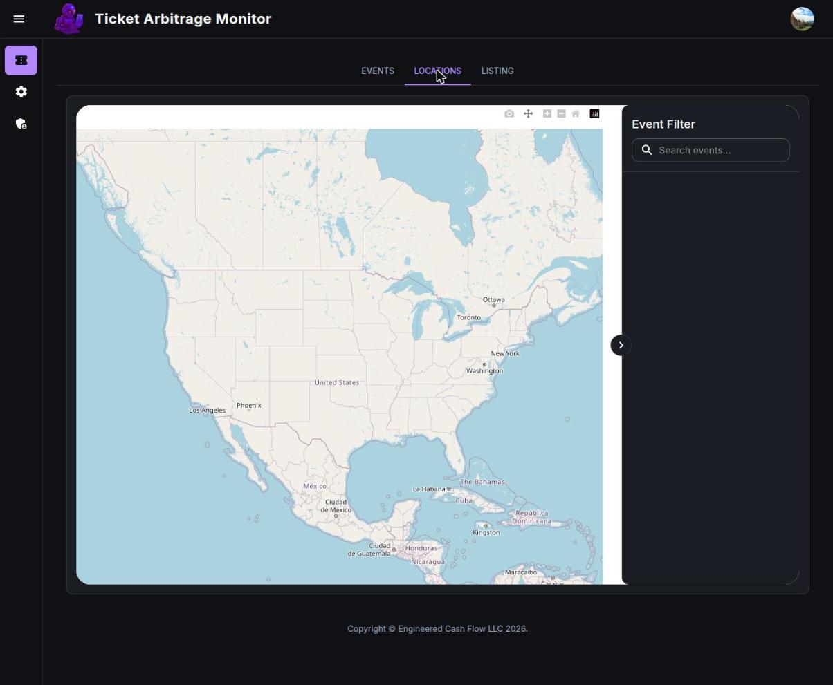 Ticket Arbitrage Monitor screenshot